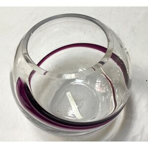1878	 	Crystal Bowl Vintage with Plum Lavender swirl accent